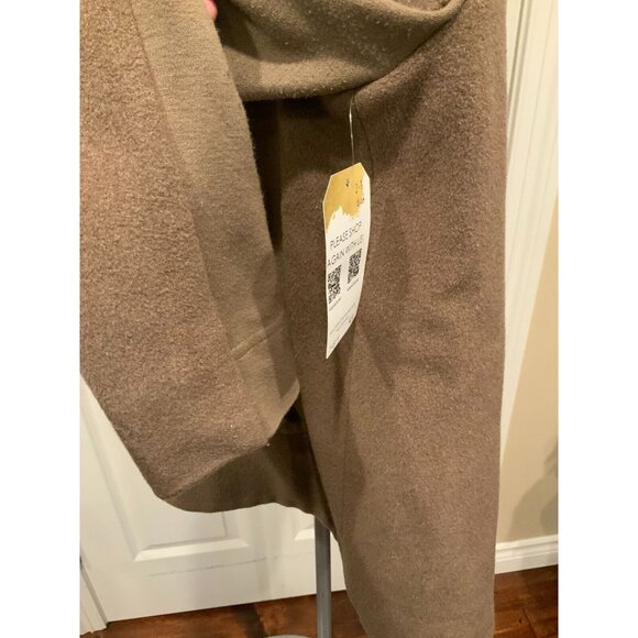 BCBG Max Azria Brown Asymmetrical Wool Blend Coat, Size Large - Picture 6 of 9